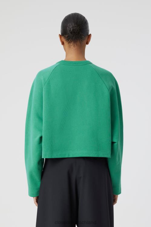 Kleidung neues Grün 0RP8Z585 CLOSED Logo-Rundhalsausschnitt Frauen