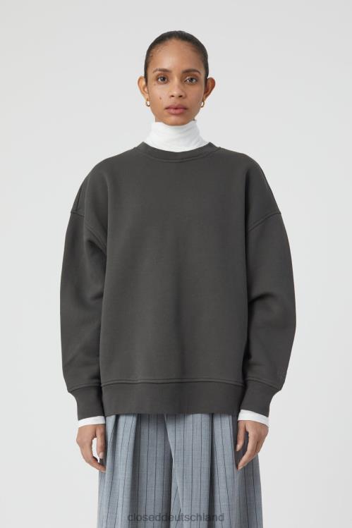 Kleidung schwarz gewaschen 0RP8Z1727 CLOSED Rundhalsausschnitt mit Stickerei Frauen