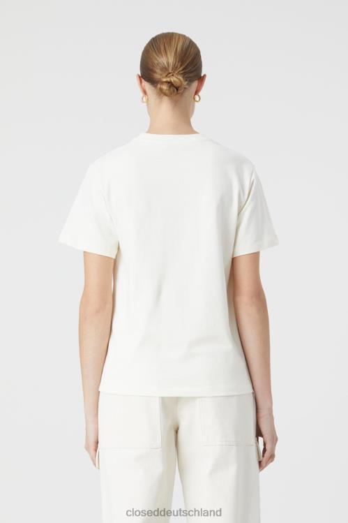 Kleidung Elfenbein 0RP8Z1641 CLOSED Basic-T-Shirt Frauen