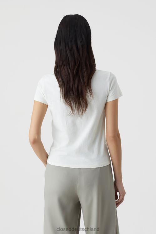 Kleidung Elfenbein 0RP8Z1642 CLOSED Basic-T-Shirt aus Baumwolle Frauen