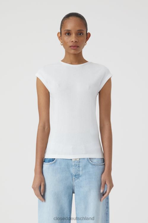 Kleidung Elfenbein 0RP8Z1680 CLOSED T-Shirt mit Rippstrick Frauen