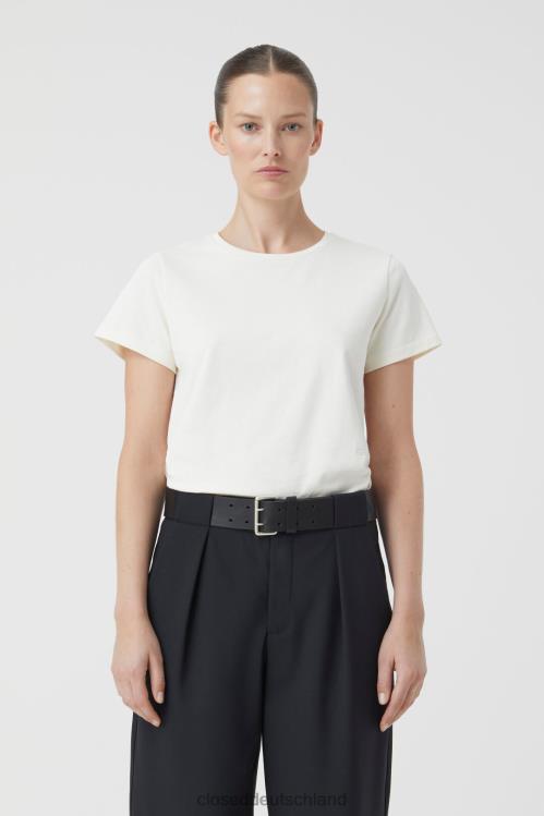 Kleidung Elfenbein 0RP8Z1696 CLOSED T-Shirt mit C-Naht Frauen