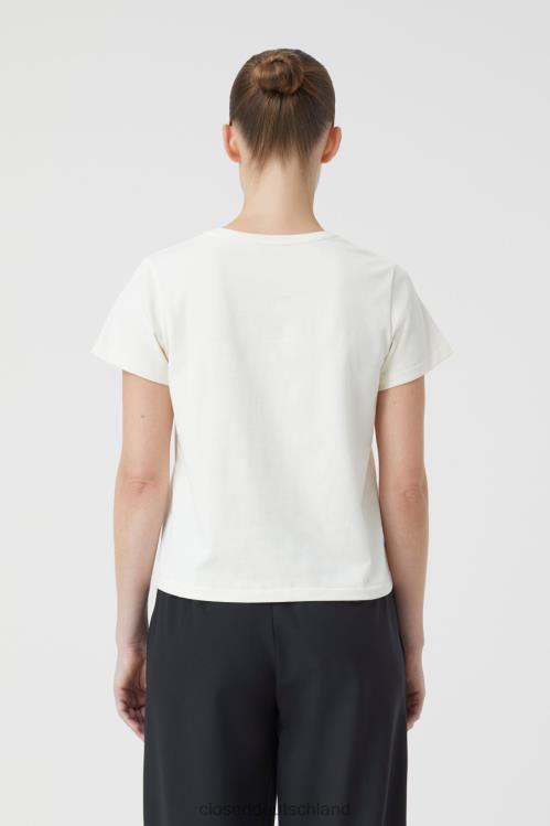 Kleidung Elfenbein 0RP8Z1696 CLOSED T-Shirt mit C-Naht Frauen