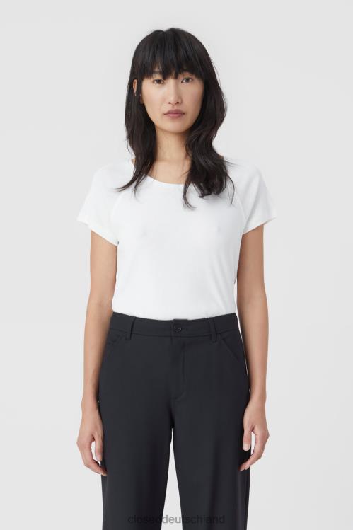 Kleidung Elfenbein 0RP8Z1728 CLOSED Basic-T-Shirt Frauen