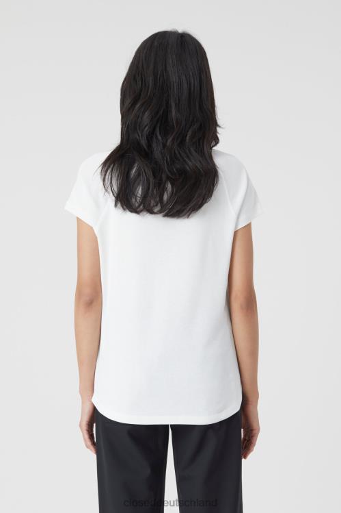 Kleidung Elfenbein 0RP8Z1728 CLOSED Basic-T-Shirt Frauen