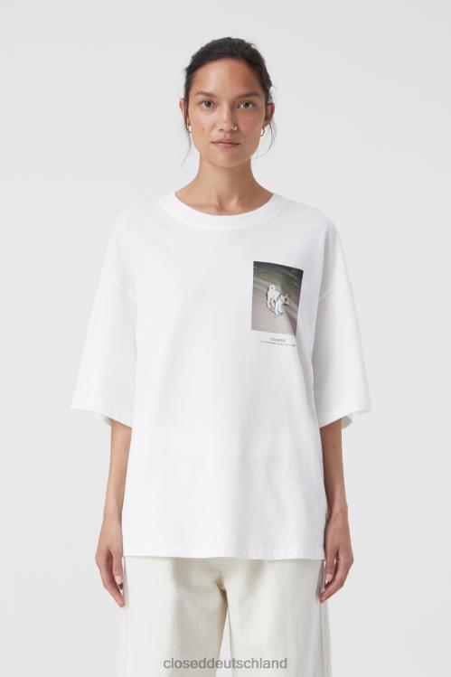 Kleidung Elfenbein 0RP8Z556 CLOSED Bedrucktes T-Shirt Frauen