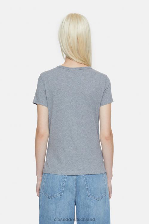Kleidung Grau meliert 0RP8Z533 CLOSED Basic-T-Shirt Frauen