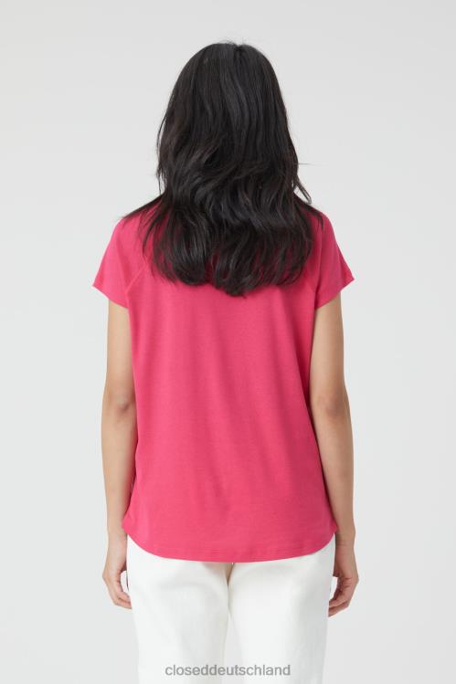 Kleidung Himbeerrosa 0RP8Z1614 CLOSED Basic-T-Shirt Frauen