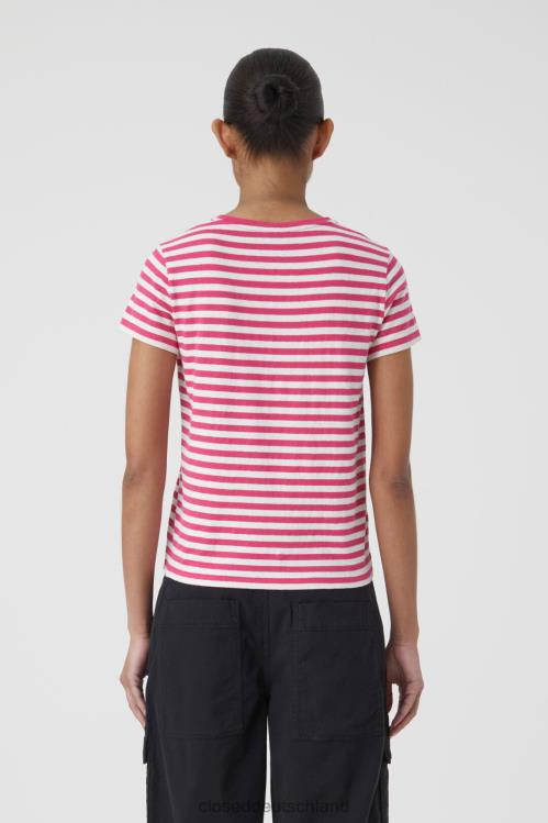 Kleidung Himbeerrosa 0RP8Z1616 CLOSED Basic-T-Shirt aus Baumwolle Frauen