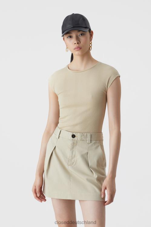 Kleidung Schilfbeige 0RP8Z1681 CLOSED T-Shirt mit Rippstrick Frauen