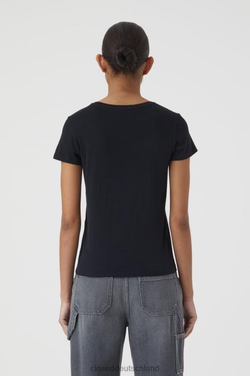 Kleidung Schwarz 0RP8Z1625 CLOSED Basic-T-Shirt aus reiner Baumwolle Frauen