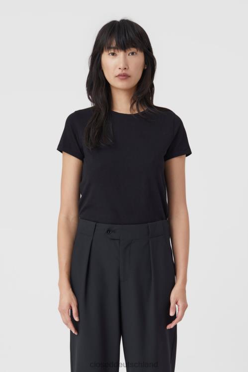 Kleidung Schwarz 0RP8Z1643 CLOSED Basic-T-Shirt aus Baumwolle Frauen