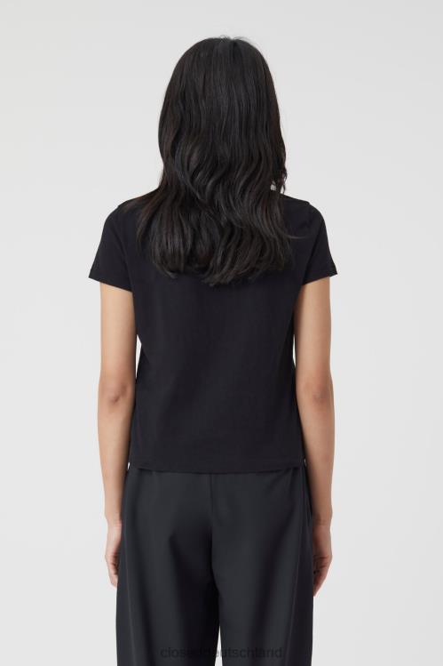 Kleidung Schwarz 0RP8Z1643 CLOSED Basic-T-Shirt aus Baumwolle Frauen