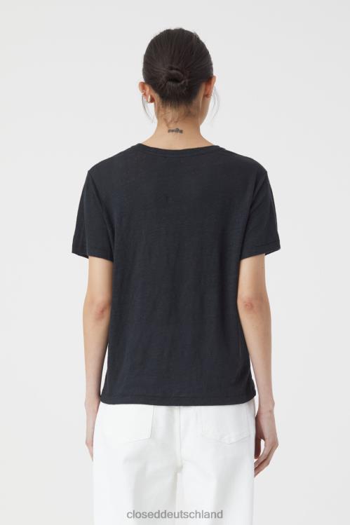 Kleidung Schwarz 0RP8Z1646 CLOSED Leinen-T-Shirt Frauen