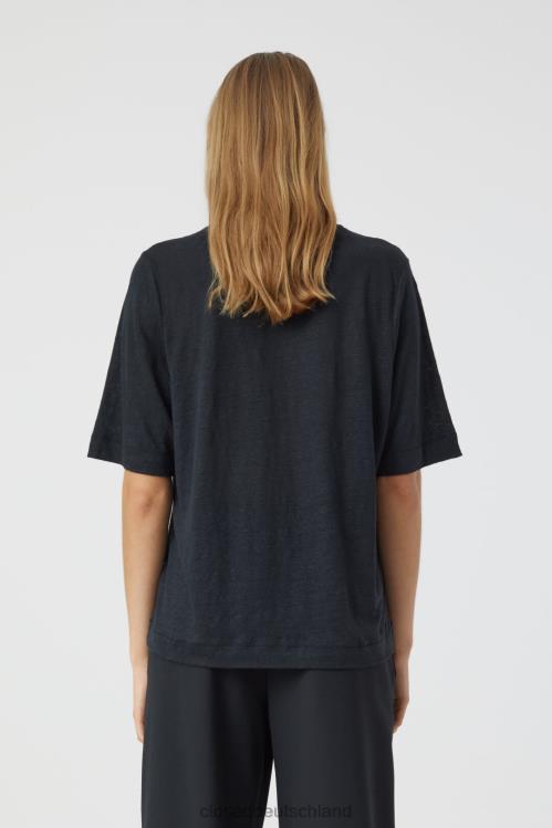 Kleidung Schwarz 0RP8Z1651 CLOSED Leinen-T-Shirt Frauen