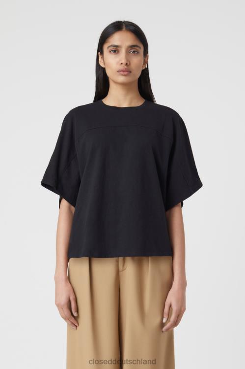 Kleidung Schwarz 0RP8Z1679 CLOSED übergroßes Baumwoll-T-Shirt Frauen