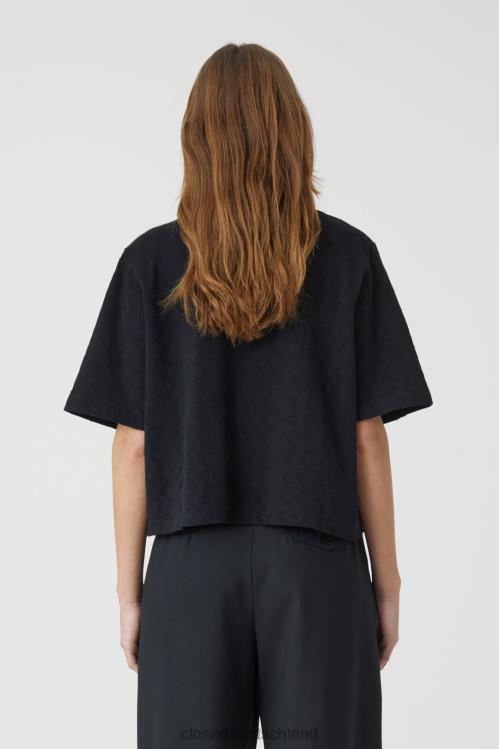 Kleidung Schwarz 0RP8Z1691 CLOSED Kastenförmiges T-Shirt aus Bio-Baumwolle Frauen