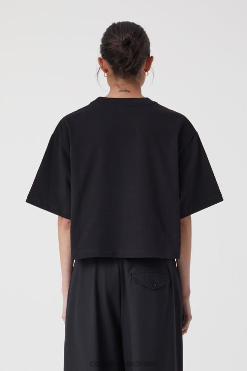 Kleidung Schwarz 0RP8Z522 CLOSED Logo-T-Shirt Frauen