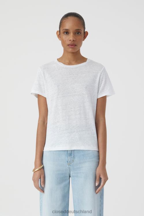 Kleidung Weiß 0RP8Z1644 CLOSED Leinen-T-Shirt Frauen