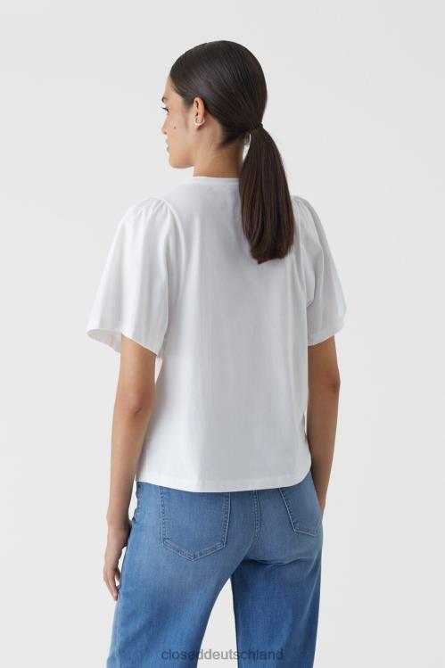 Kleidung Weiß 0RP8Z1663 CLOSED T-Shirt aus Bio-Baumwolle Frauen