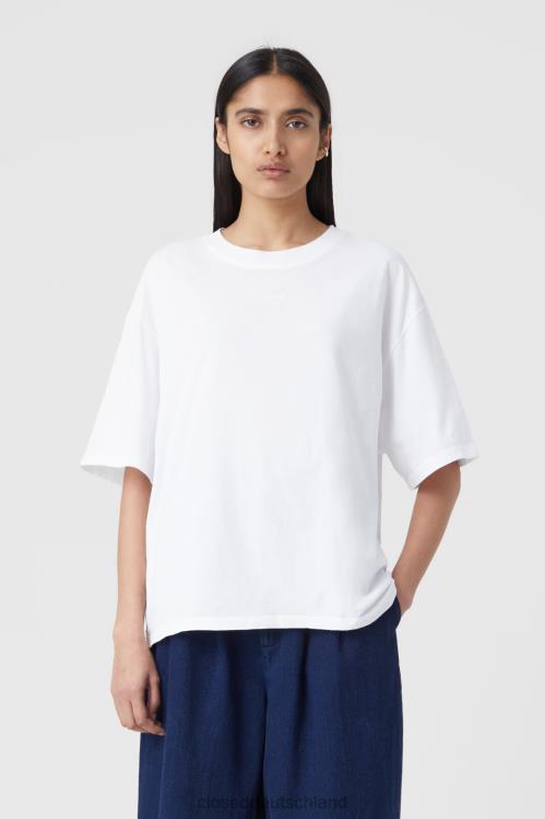 Kleidung Weiß 0RP8Z1675 CLOSED T-Shirt mit Stickerei Frauen