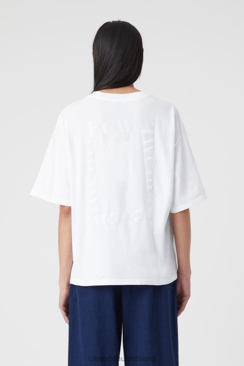 Kleidung Weiß 0RP8Z1675 CLOSED T-Shirt mit Stickerei Frauen