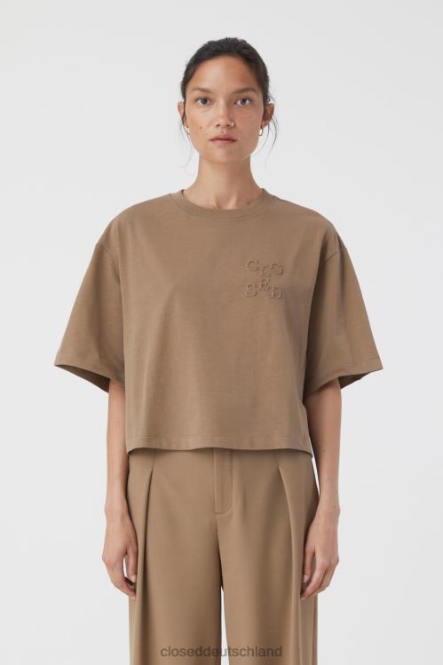 Kleidung brauner Zucker 0RP8Z526 CLOSED Logo-T-Shirt Frauen