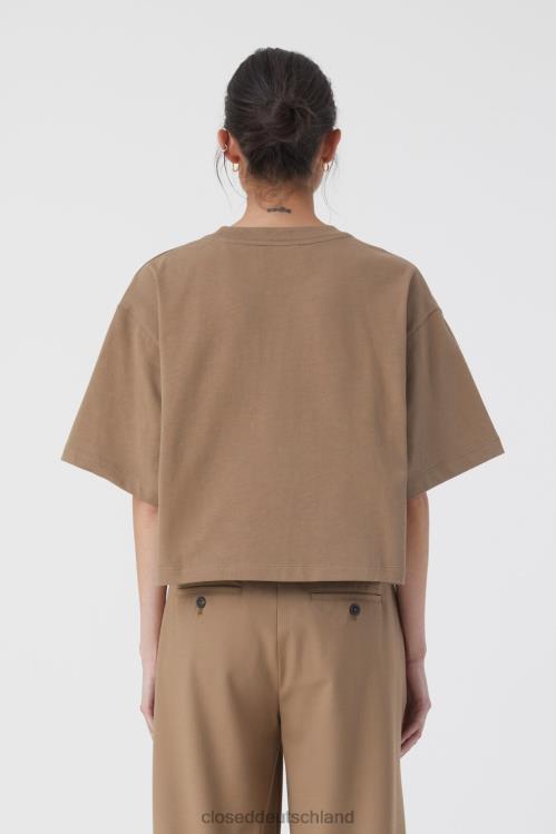 Kleidung brauner Zucker 0RP8Z526 CLOSED Logo-T-Shirt Frauen