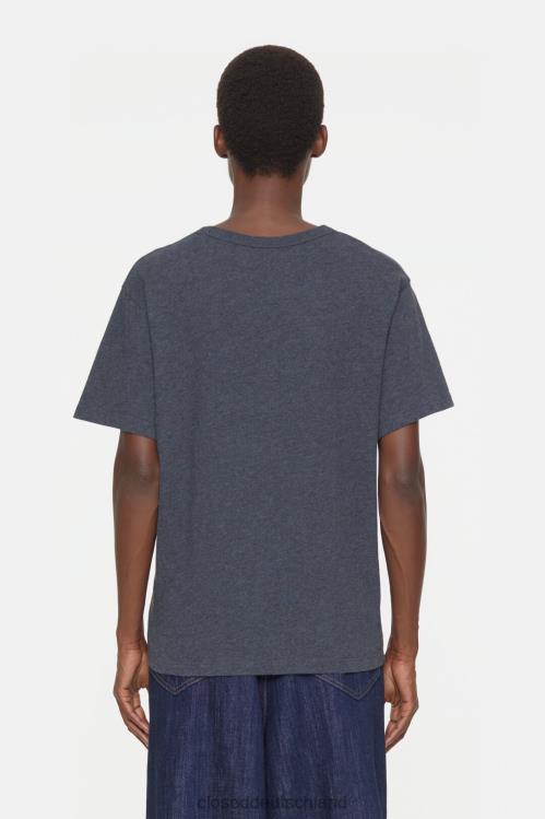 Kleidung dunkelgrau meliert 0RP8Z531 CLOSED T-Shirt mit Stickerei Frauen