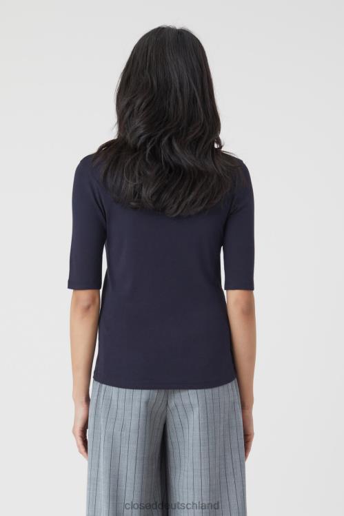 Kleidung dunkle Nacht 0RP8Z1631 CLOSED T-Shirt aus Baumwolle und Modal Frauen