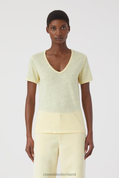 Kleidung gelbe Orchidee 0RP8Z1633 CLOSED Leinen-T-Shirt Frauen