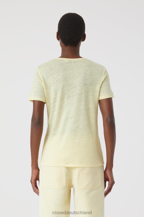 Kleidung gelbe Orchidee 0RP8Z1633 CLOSED Leinen-T-Shirt Frauen