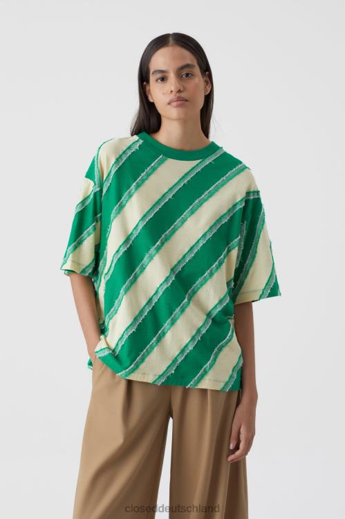 Kleidung grüne Patina 0RP8Z1705 CLOSED Patchwork-T-Shirt Frauen