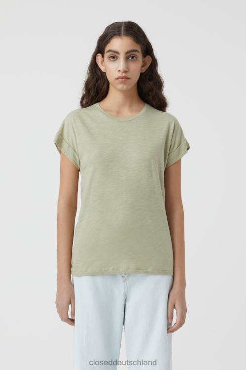 Kleidung helles Moosgrün 0RP8Z1692 CLOSED einfaches T-Shirt Frauen