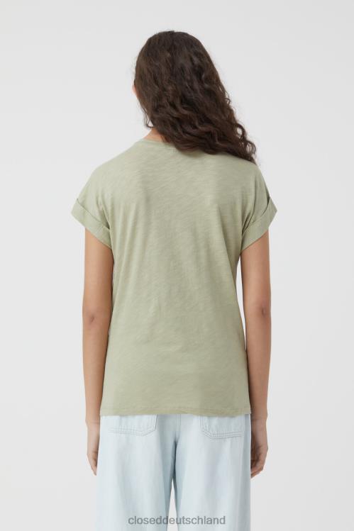 Kleidung helles Moosgrün 0RP8Z1692 CLOSED einfaches T-Shirt Frauen