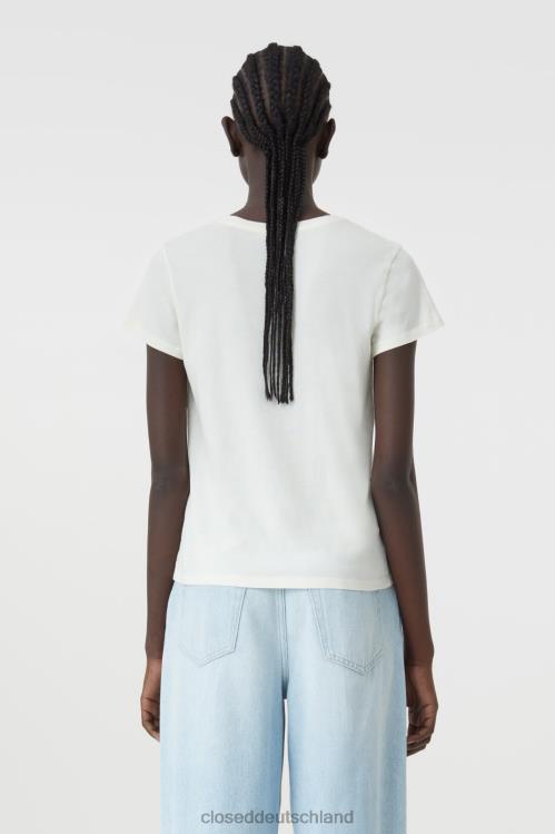 Kleidung naturfarben 0RP8Z1624 CLOSED Basic-T-Shirt aus reiner Baumwolle Frauen