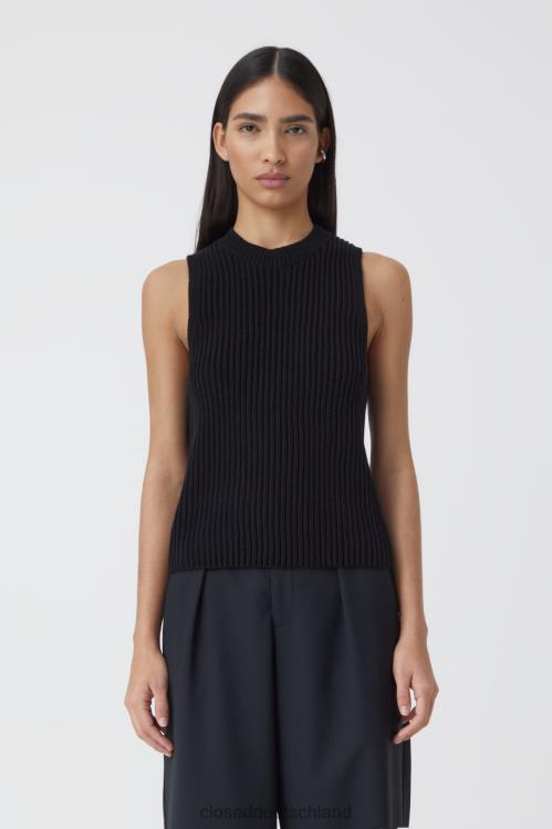 Kleidung Schwarz 0RP8Z1467 CLOSED Kurzarm-Strickoberteil Frauen