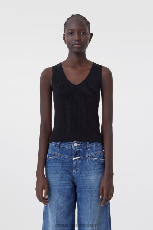 Kleidung Schwarz 0RP8Z1503 CLOSED Top mit V-Ausschnitt Frauen