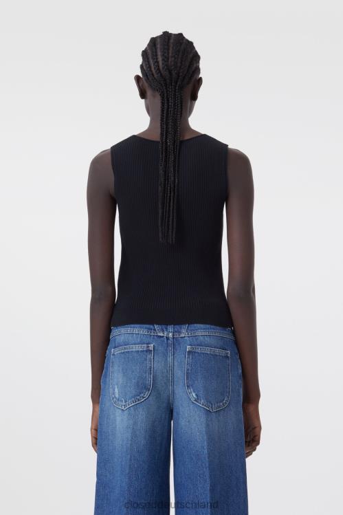 Kleidung Schwarz 0RP8Z1503 CLOSED Top mit V-Ausschnitt Frauen