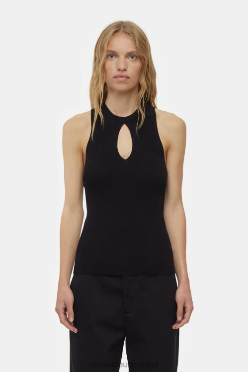 Kleidung Schwarz 0RP8Z341 CLOSED geripptes Tanktop Frauen