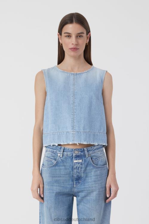 Kleidung hellblau 0RP8Z459 CLOSED Jeans-Crop-Top Frauen