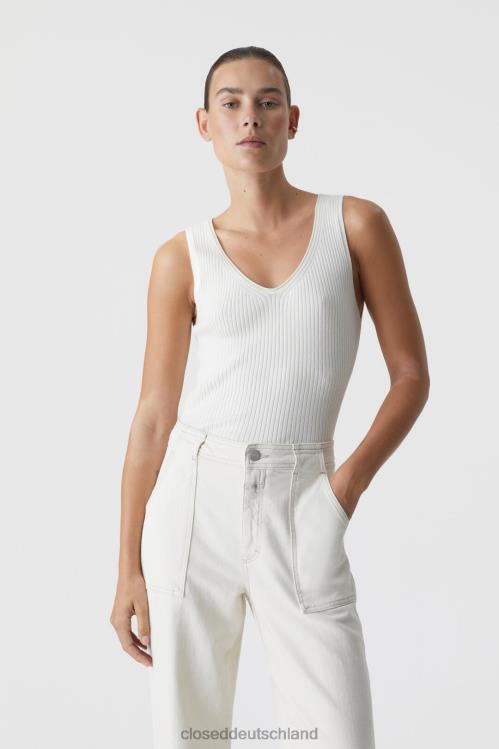 Kleidung naturfarben 0RP8Z1472 CLOSED Top mit V-Ausschnitt Frauen