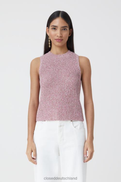 Kleidung rosa Lilien 0RP8Z1466 CLOSED Kurzarm-Strickoberteil Frauen