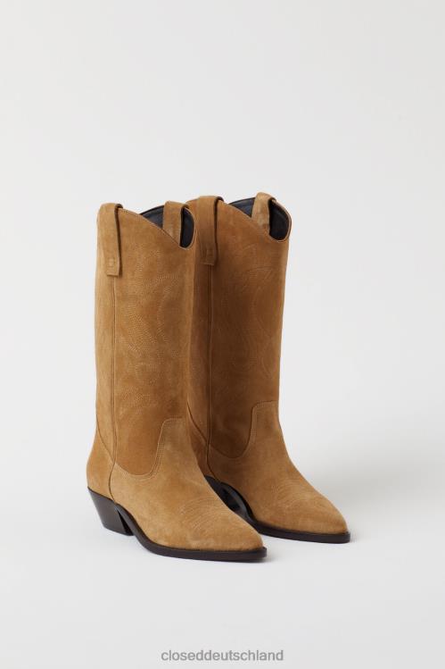 Schuhwerk brauner Marmor 0RP8Z1858 CLOSED Westernstiefel aus Wildleder Frauen