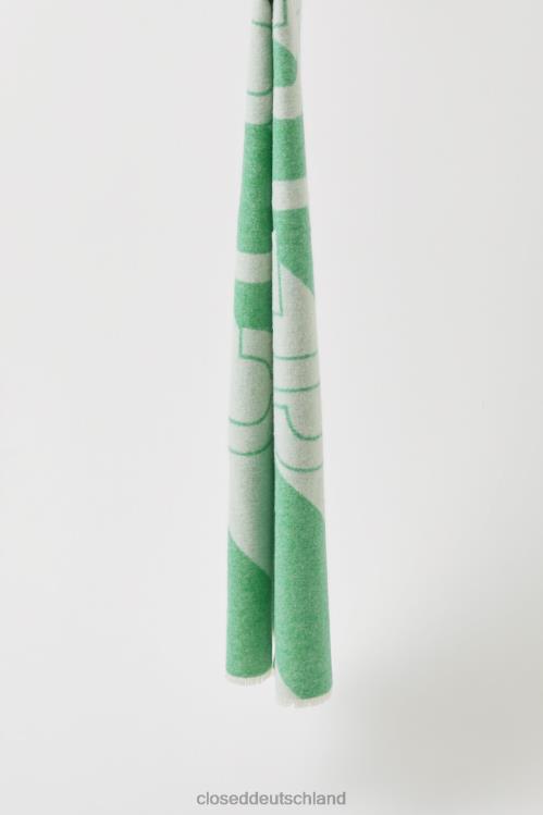 Zubehör grüne Patina 0RP8Z1835 CLOSED Gestreifter Schal mit Logo Frauen