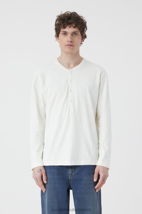 Kleidung Elfenbein 0RP8Z1025 CLOSED Henley-Langarmshirt Männer