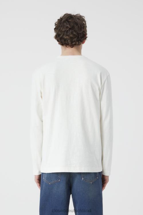 Kleidung Elfenbein 0RP8Z1025 CLOSED Henley-Langarmshirt Männer