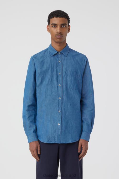 Kleidung Mittelblau 0RP8Z2090 CLOSED Leinenhemd Männer