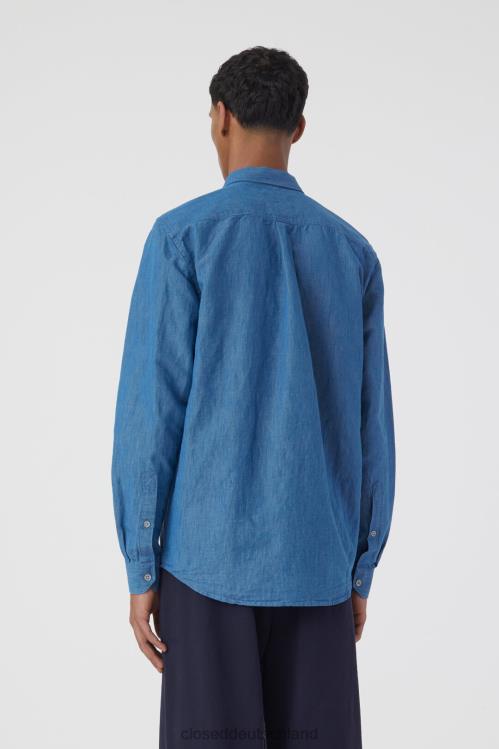 Kleidung Mittelblau 0RP8Z2090 CLOSED Leinenhemd Männer