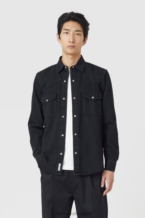 Kleidung Schwarz 0RP8Z1000 CLOSED Jeanshemd Männer